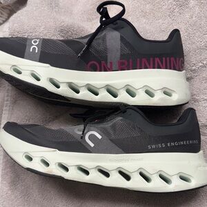 On Running Black and White Athletic Shoes